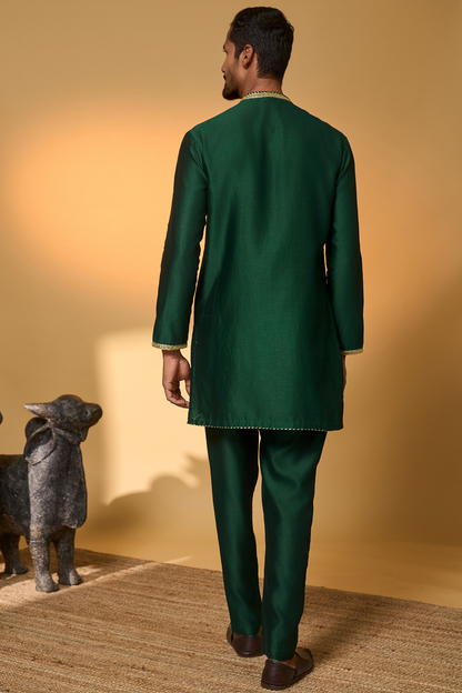 Green Tropical Nandi Kurta Set