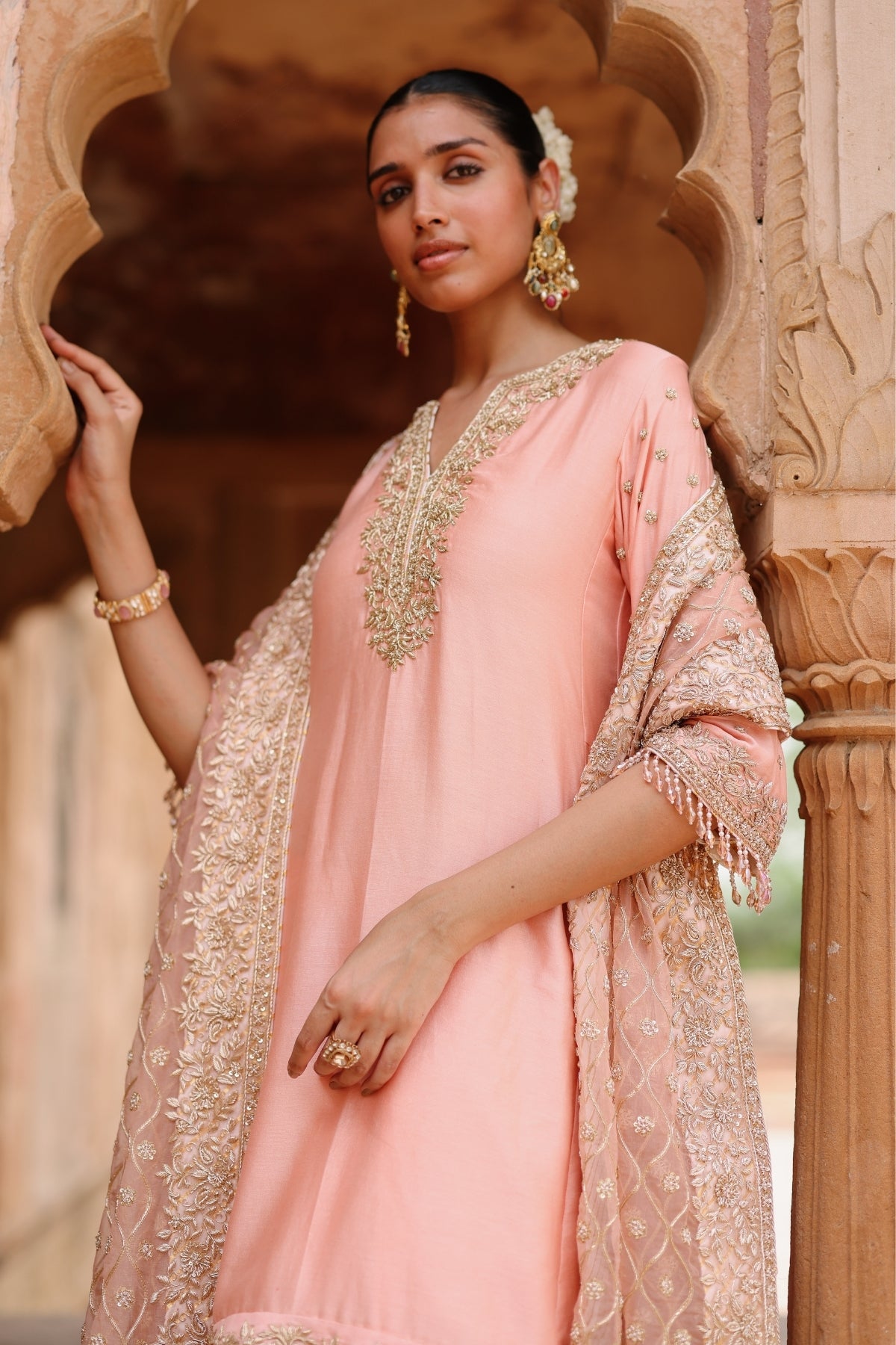 Maham - Pink Anarkali Set with Salwar & Dupatta