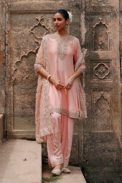 Maham - Pink Anarkali Set with Salwar & Dupatta