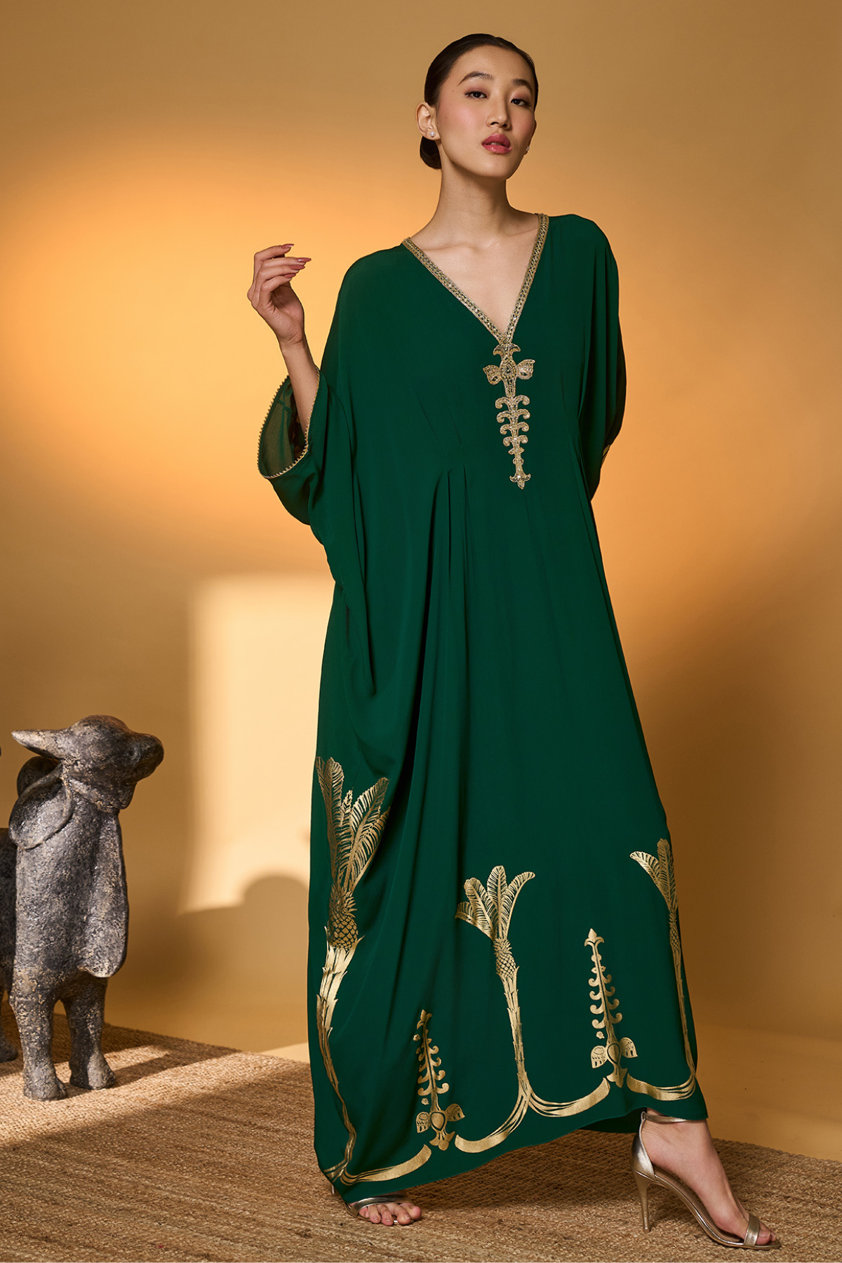 Green Palm Tress Kaftan