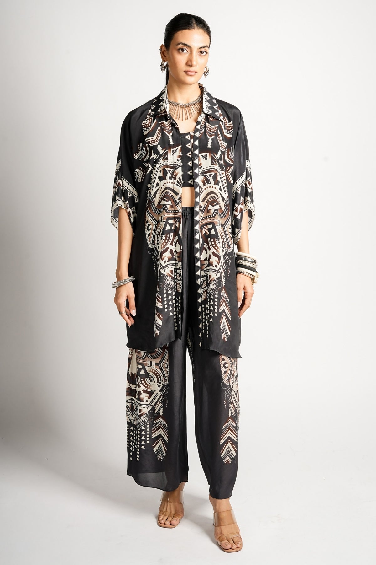 Kuro Mask Co-ord Set With Printed Bustier