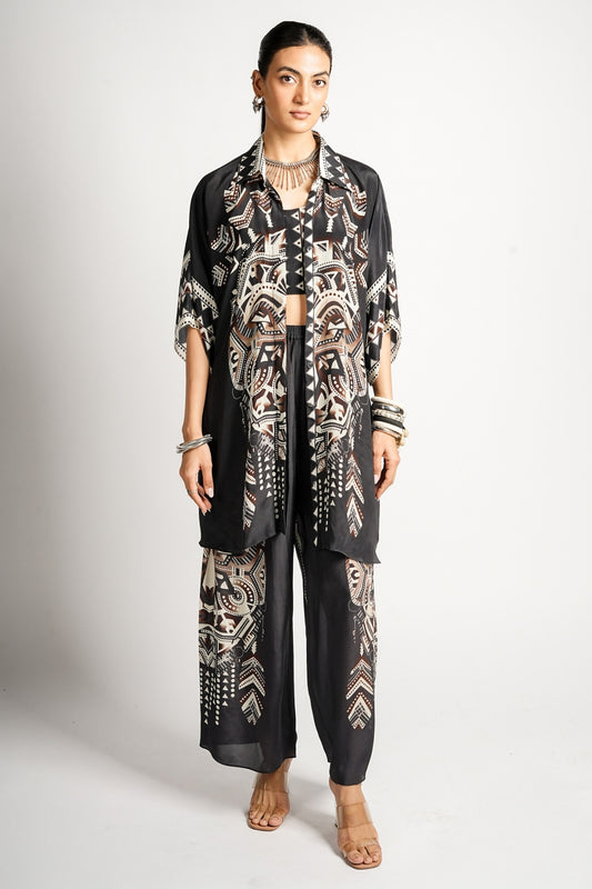 Kuro Mask Co-ord Set With Printed Bustier