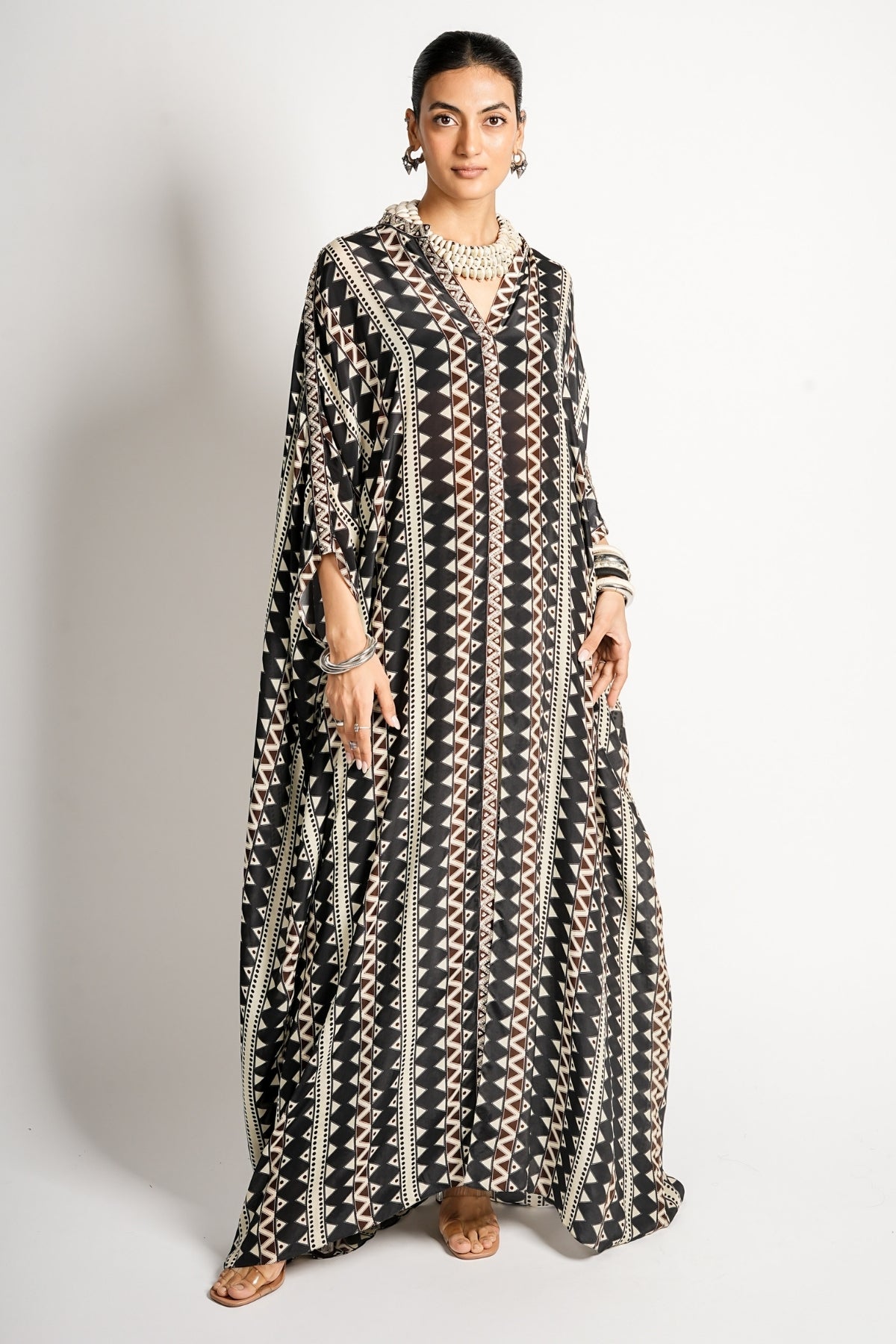Tribal Noir Kaftan Set