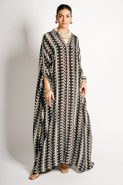 Tribal Noir Kaftan Set