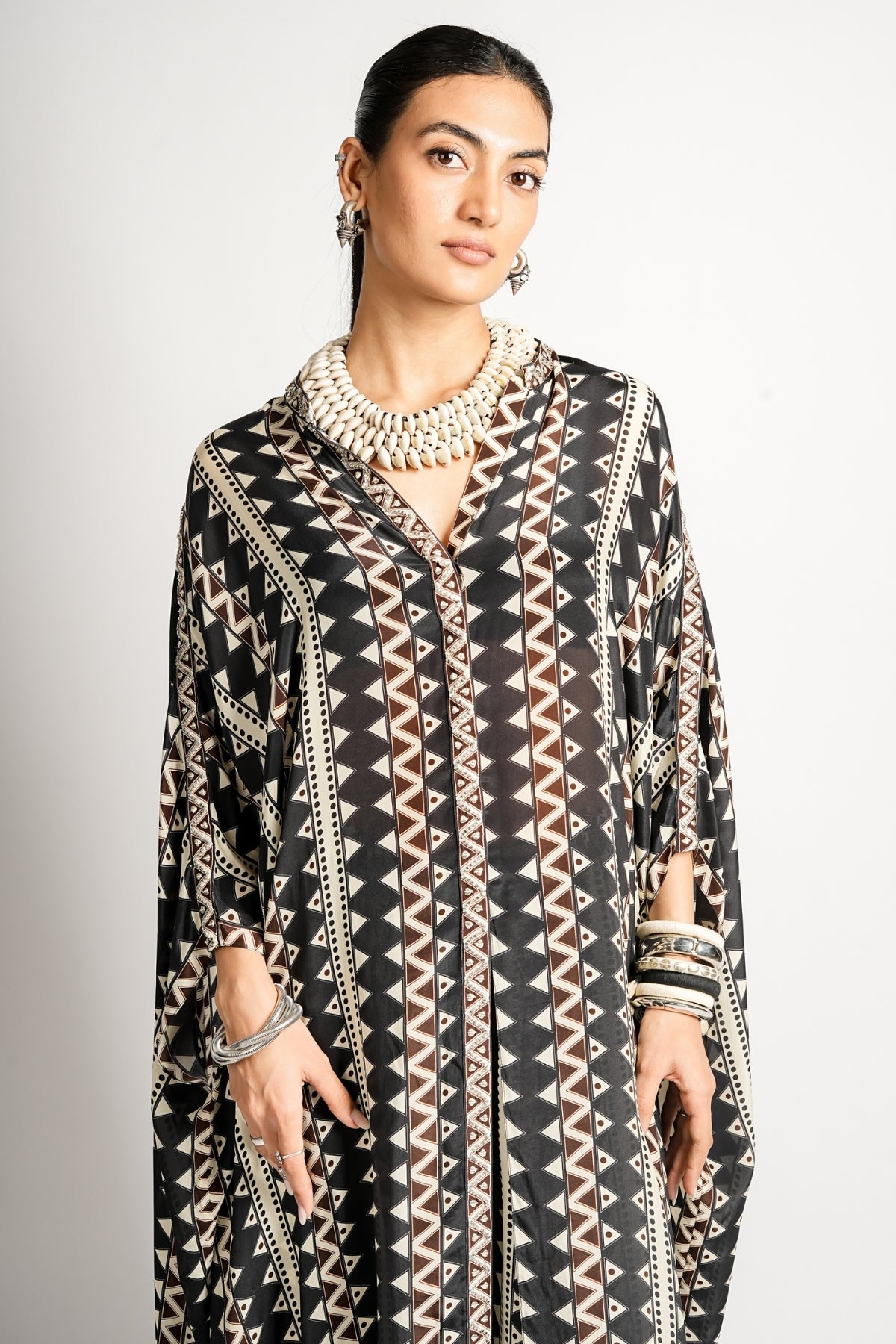 Tribal Noir Kaftan Set
