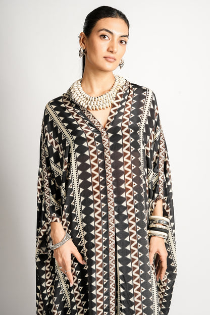 Tribal Noir Kaftan Set
