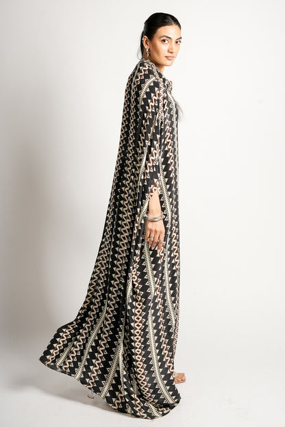 Tribal Noir Kaftan Set