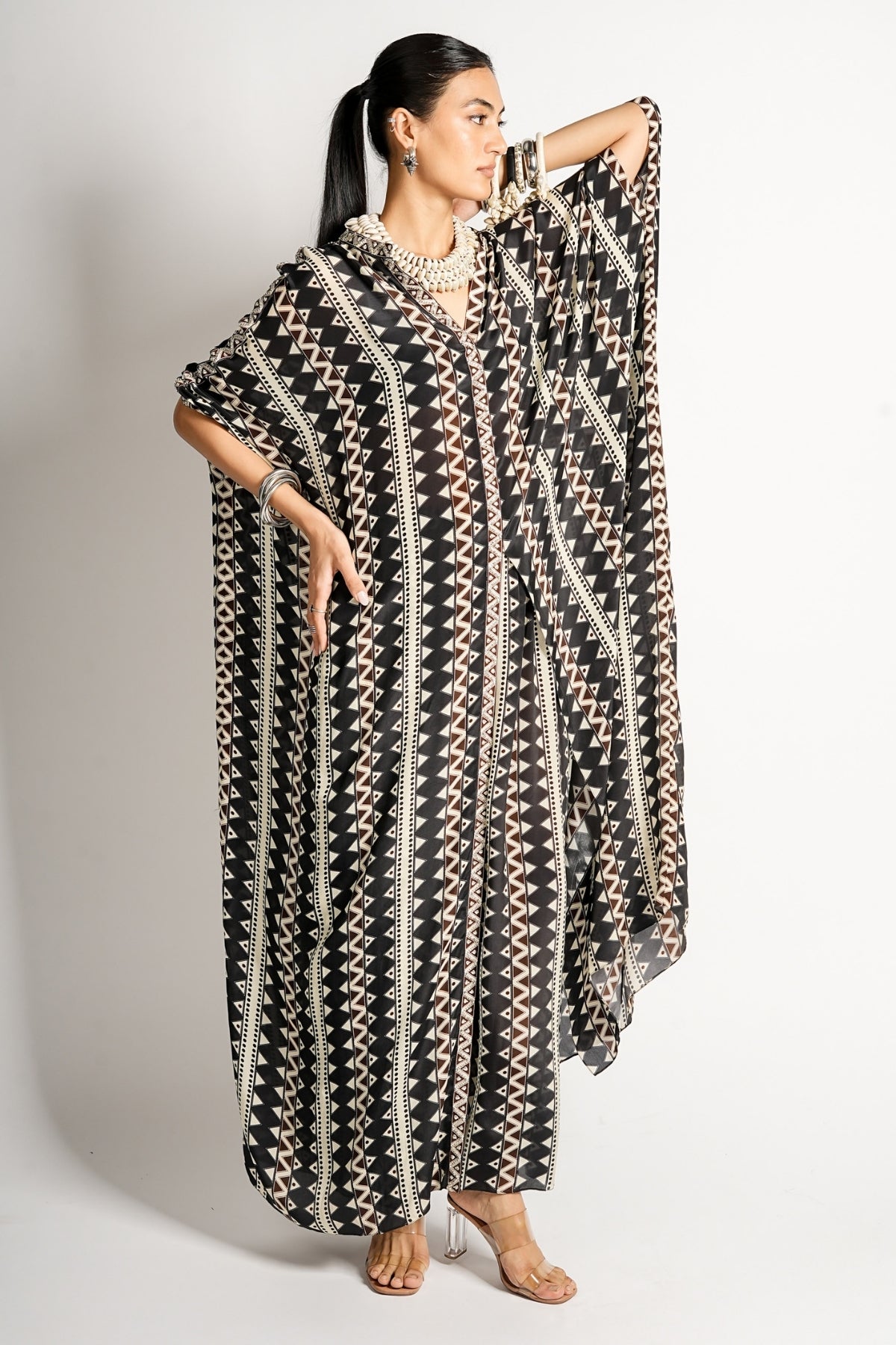 Tribal Noir Kaftan Set