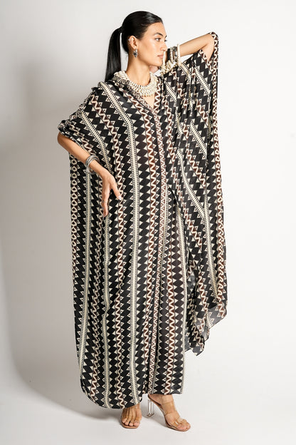 Tribal Noir Kaftan Set