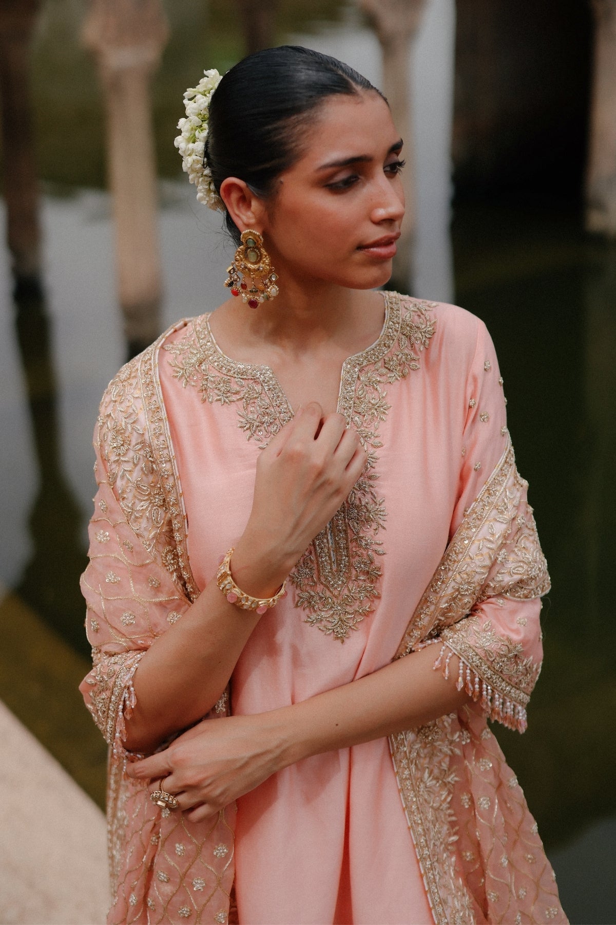 Maham - Pink Anarkali Set with Salwar & Dupatta