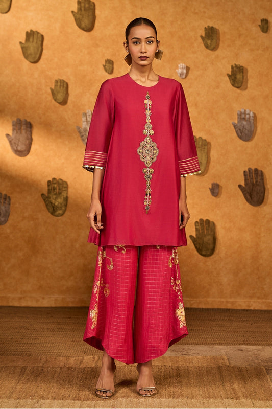 Raspberry Winddrop Kurta Set