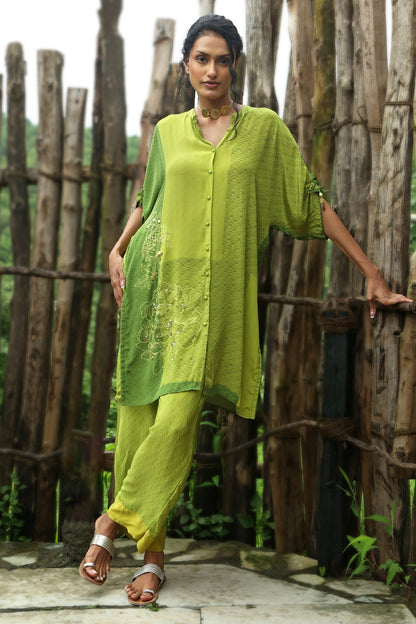 Olive Green Crepe Co-Ord Set