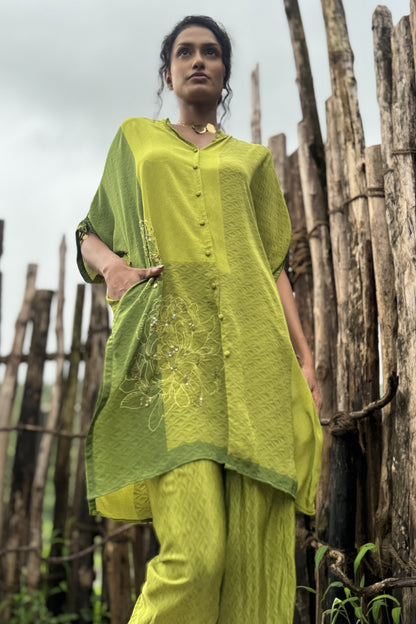 Olive Green Crepe Co-Ord Set