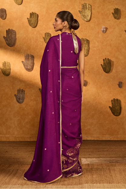 Berry Wine Zen Saree