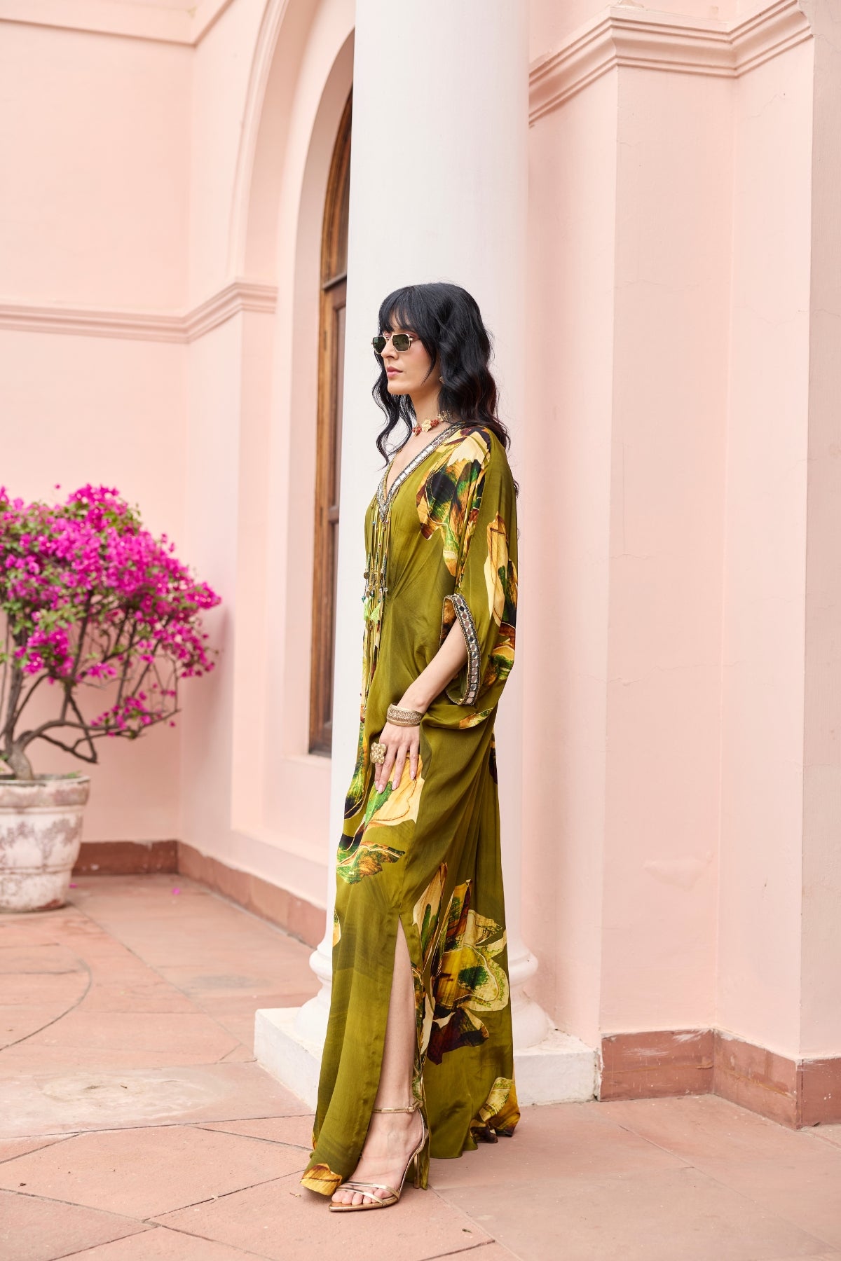 MATCHA GREEN FLORAL KAFTAN
