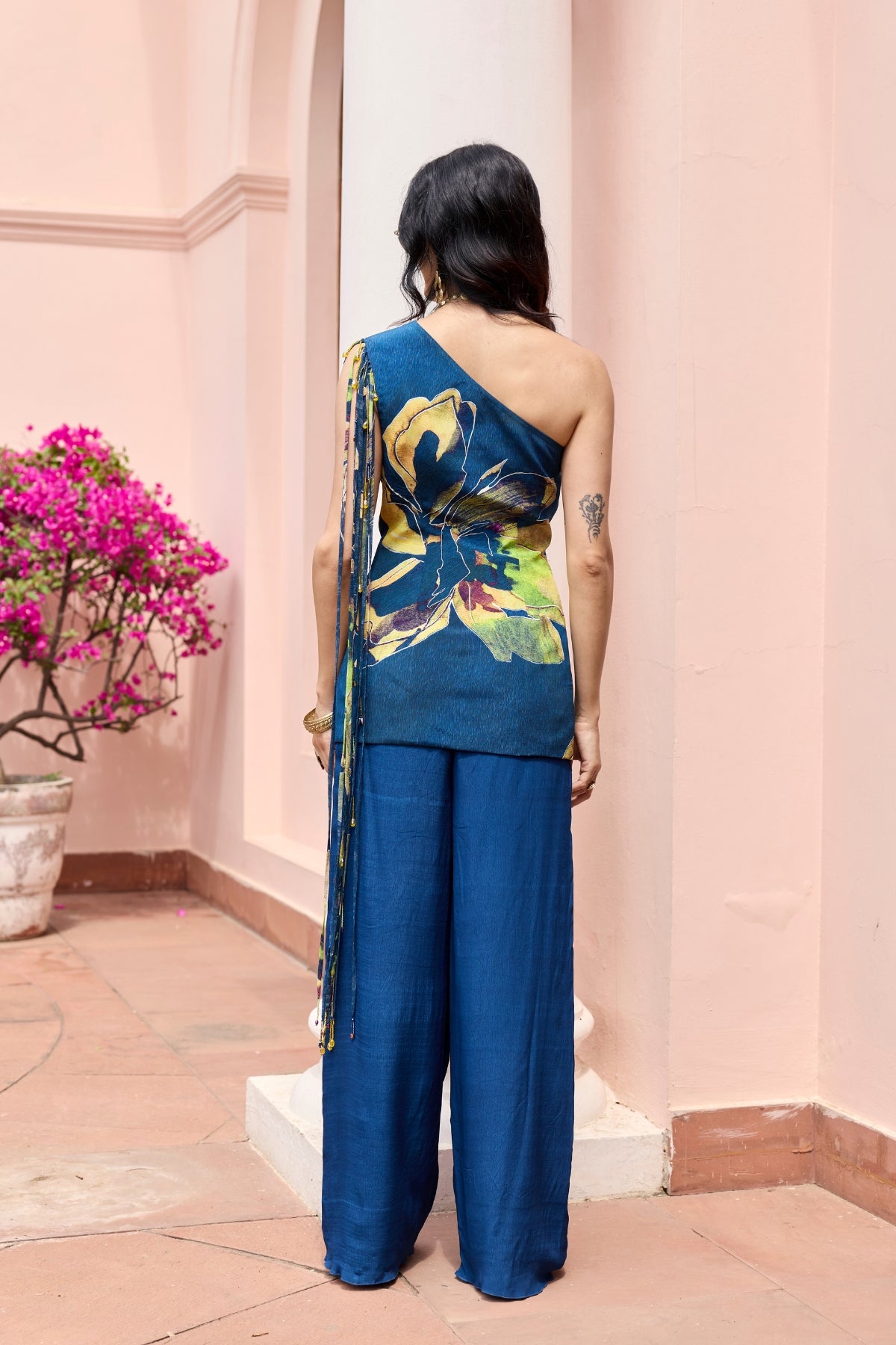 NAVY GOLD PRINTED JACKET SET
