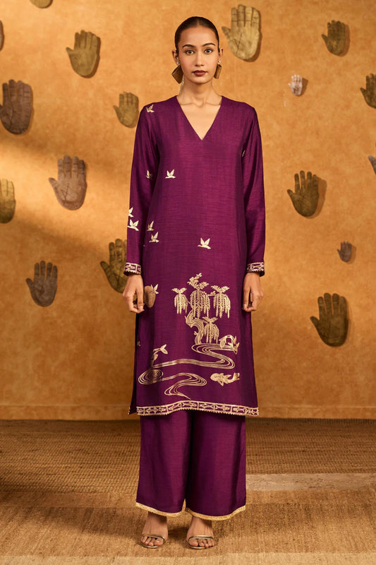 Berry Still Water Bloom Kurta Set