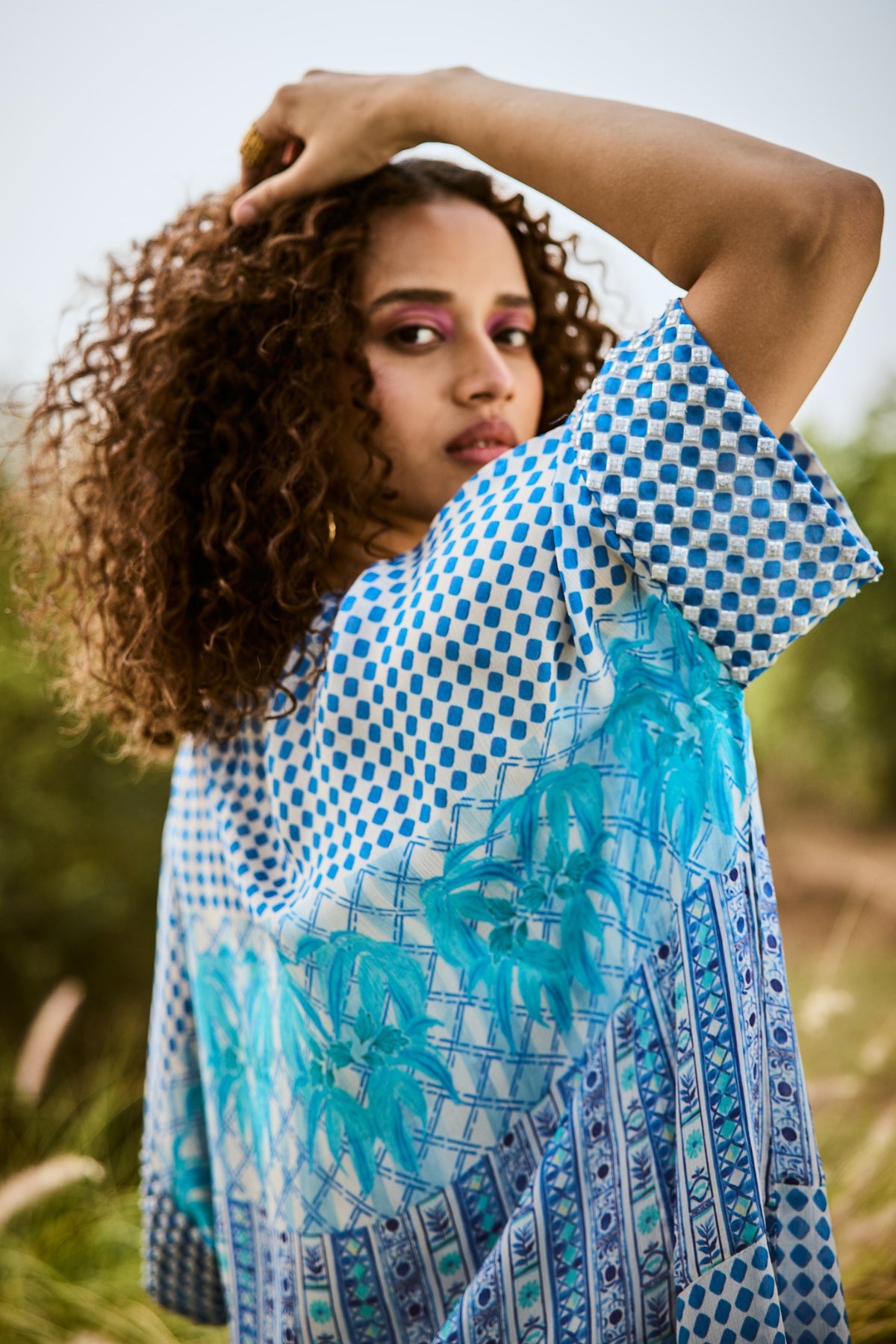 Printed Chiffon Kaftan