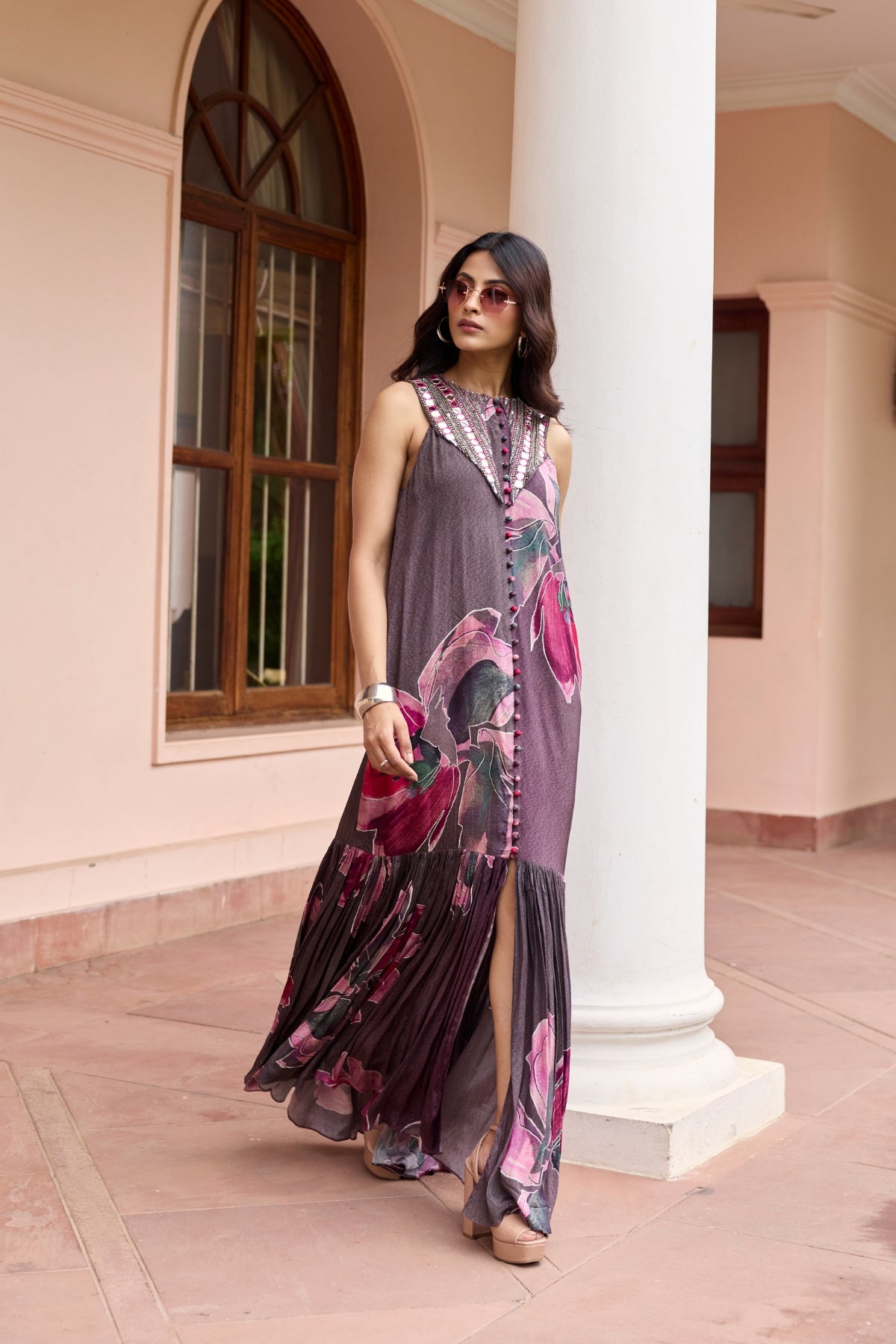 PLUMICIOUS FLORAL SHIRT MAXI DRESS