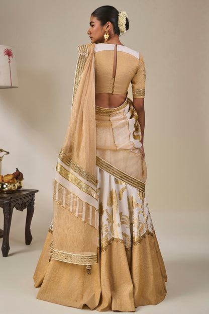 Ivory Backwater Postcard Lehenga Set