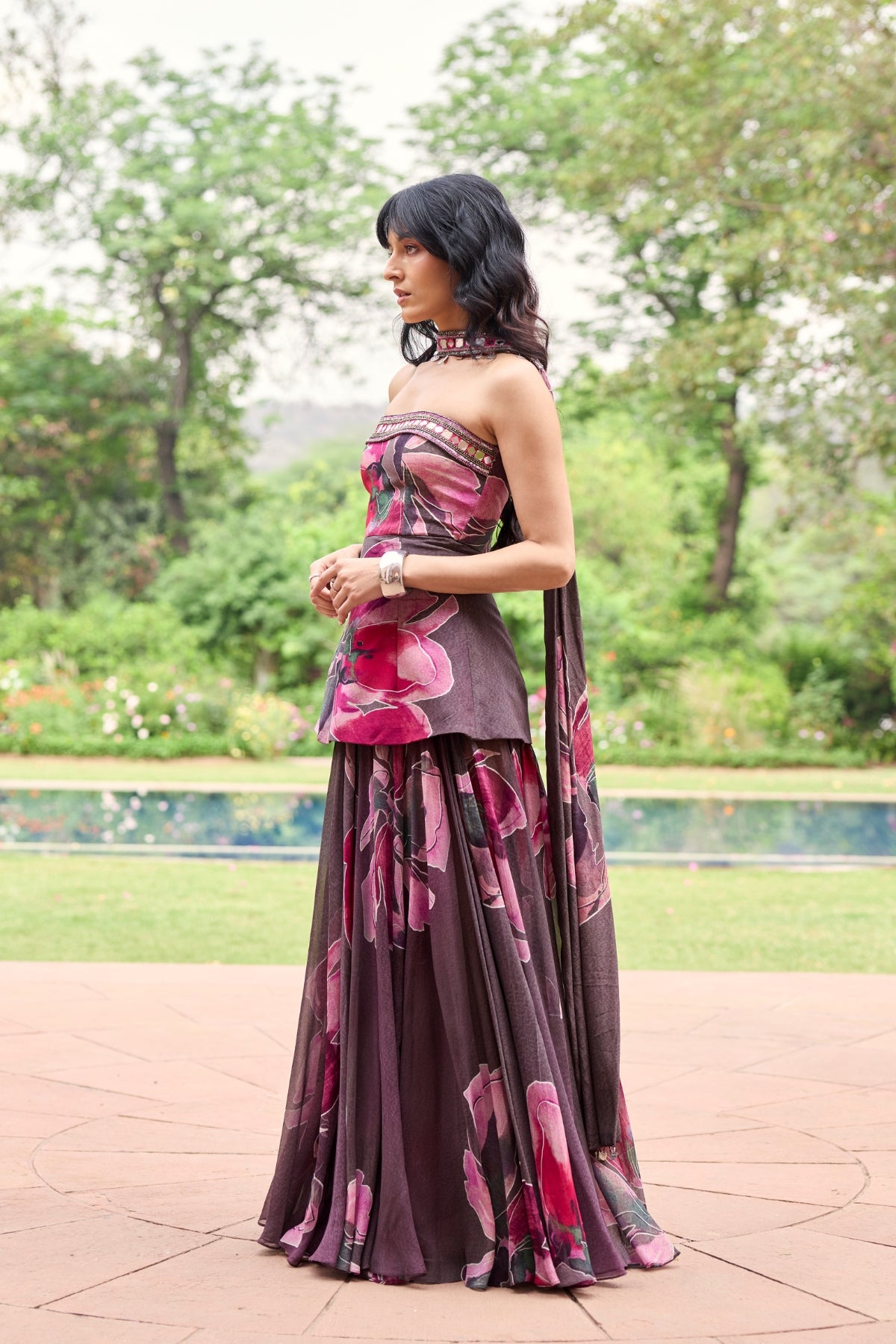 PLUMICIOUS FLORAL CORSET DRESS