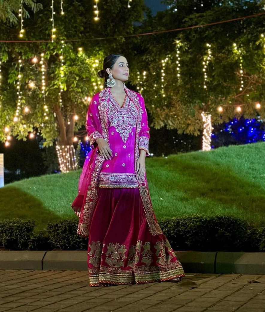 Hina Khan in Golconda Kyra Sharara Set
