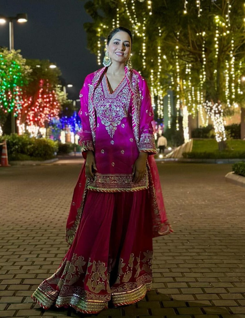 Hina Khan in Golconda Kyra Sharara Set