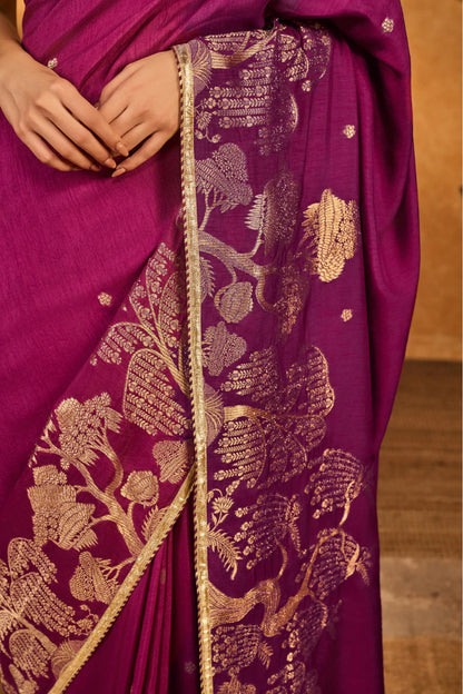 Berry Wine Zen Saree
