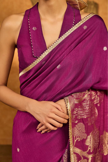 Berry Wine Zen Saree