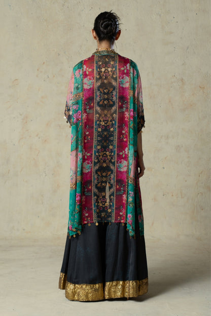 Printed Organza Jacket Pant Set