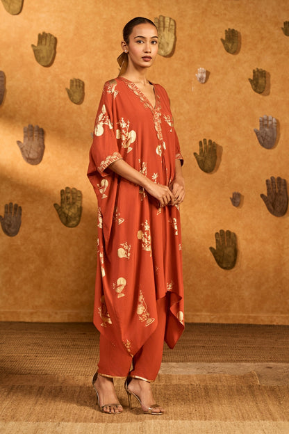 Rust Moon Garden Kurta Set