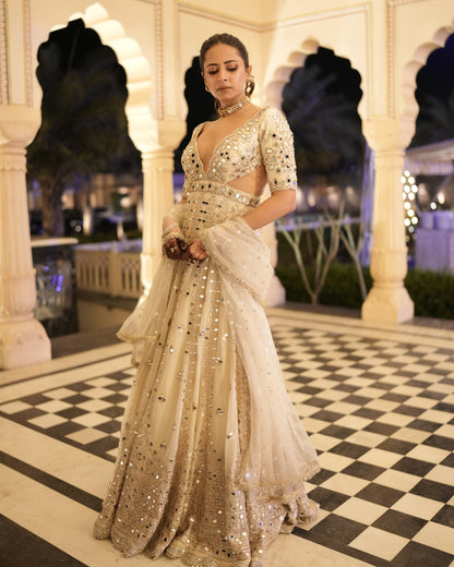 Sargun Mehta in Aasmi Anarkali Set