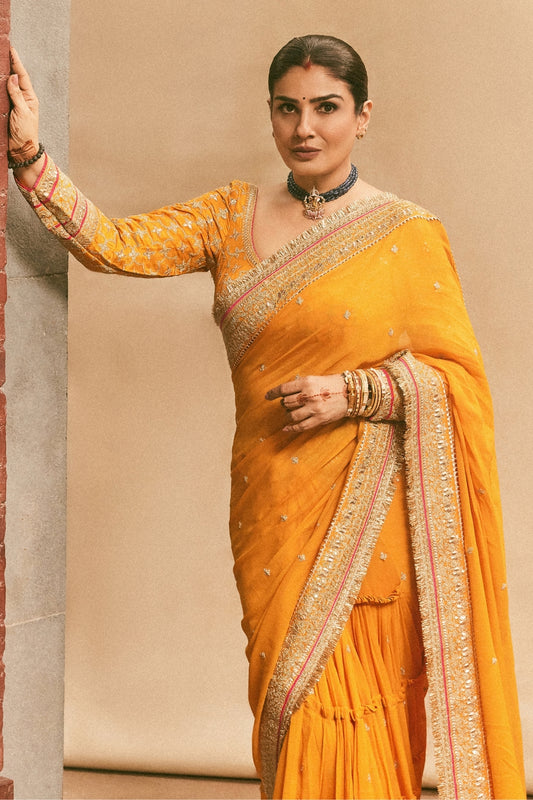 Raveena Tandon in Dilruba Saree Set