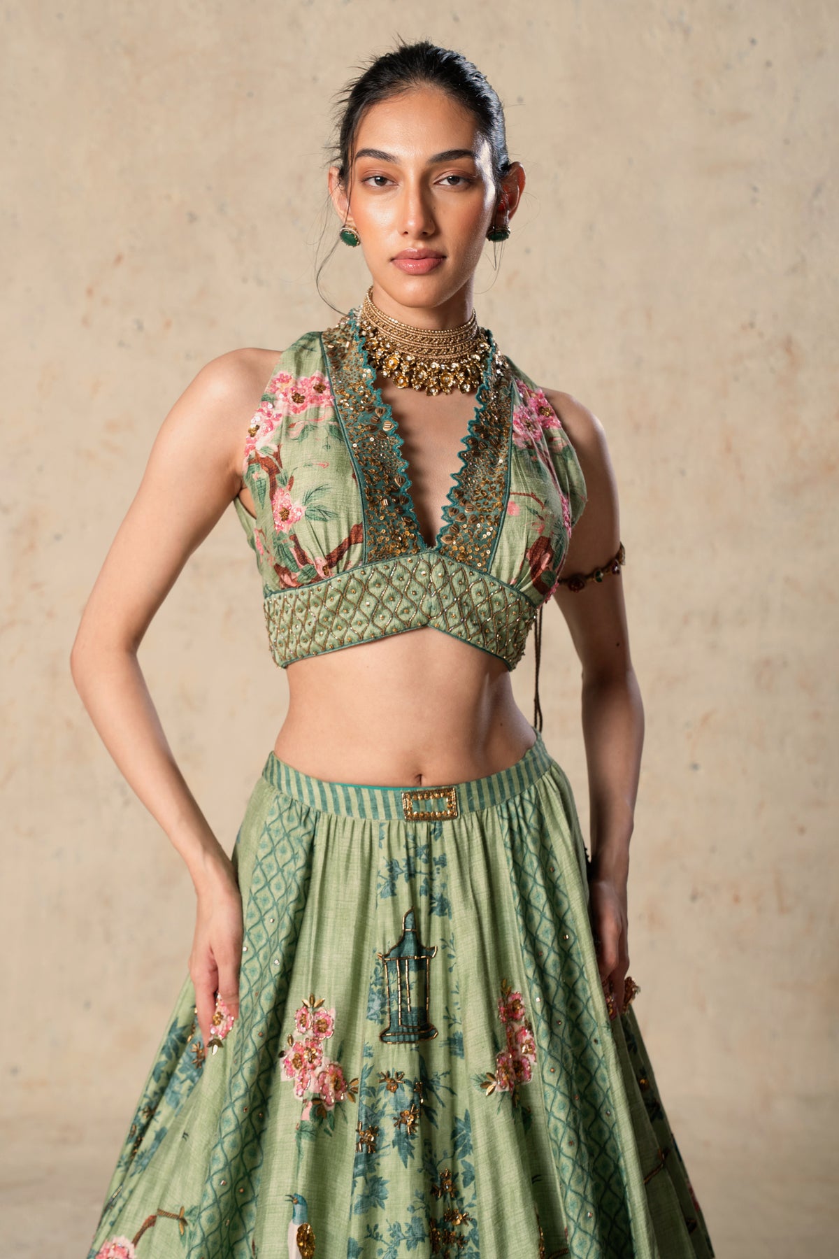 Emerald symphony Lehenga Set