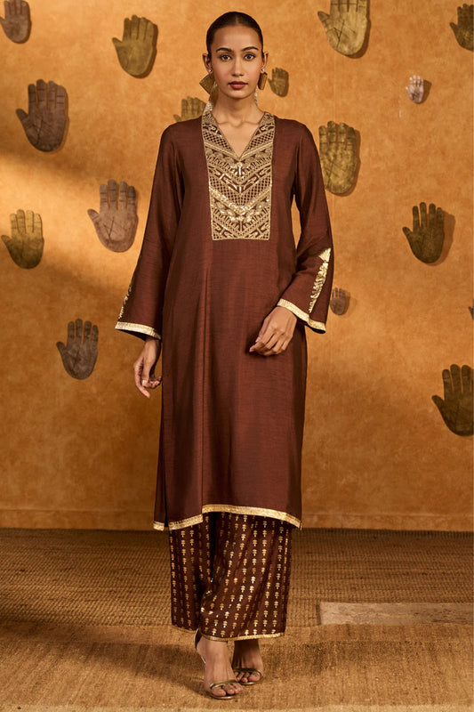 Sepia Cherry Vine Kurta Set