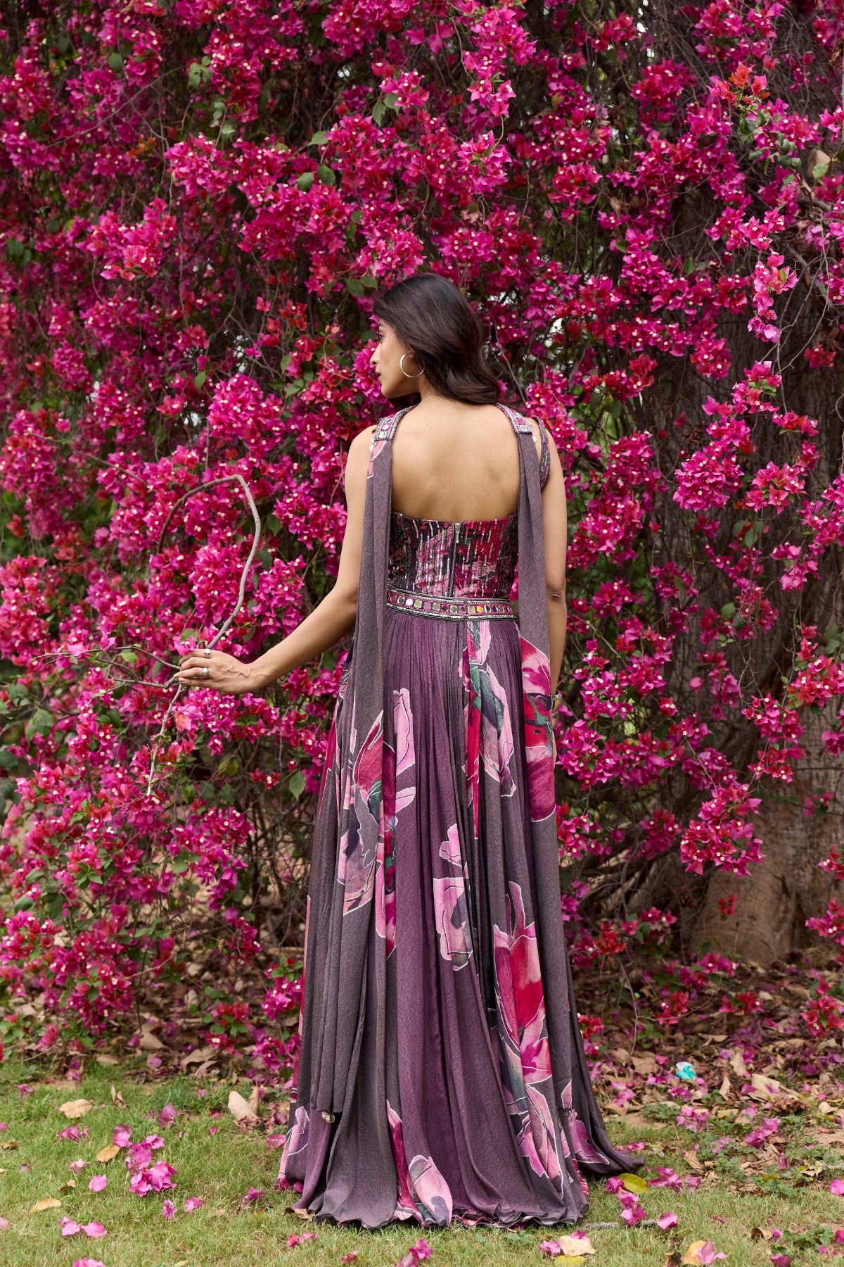 PLUMICIOUS PINK FLORAL LEHENGA SET