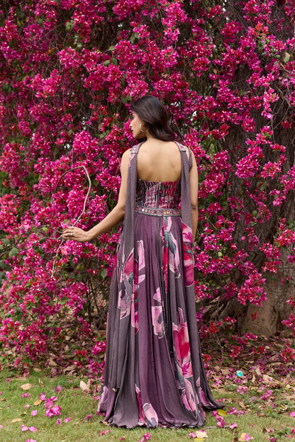 PLUMICIOUS PINK FLORAL LEHENGA SET