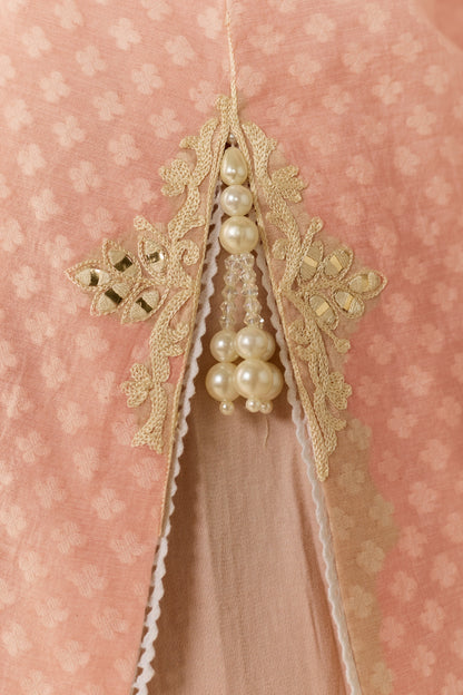 ANAISHA - CARNATION PINK SHORT KURTA WITH FARSHI SALWAR AND DUPATTA