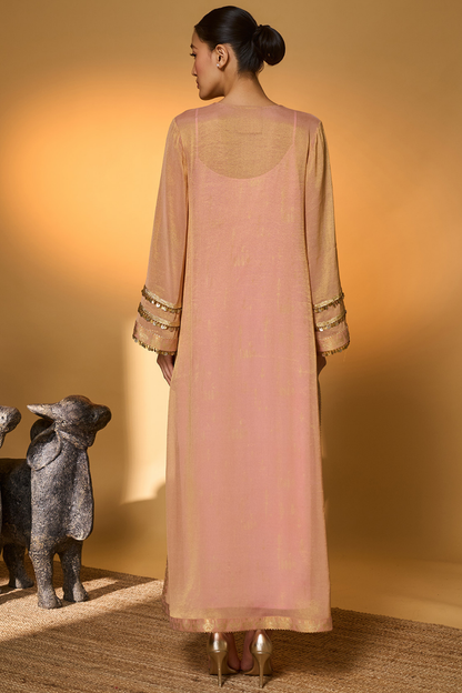 Baby Pink Moonfield Embroidered Kaftan