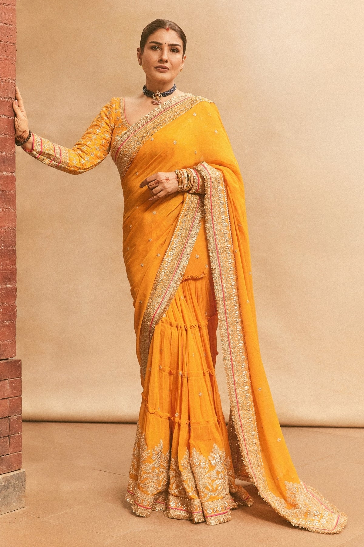 Raveena Tandon in Dilruba Saree Set