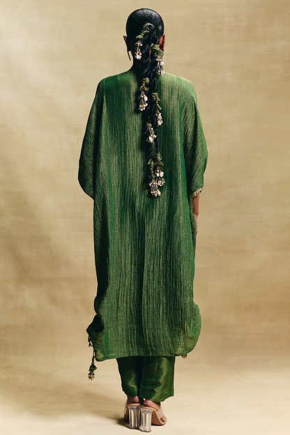 Green Kaftan Kurta Set