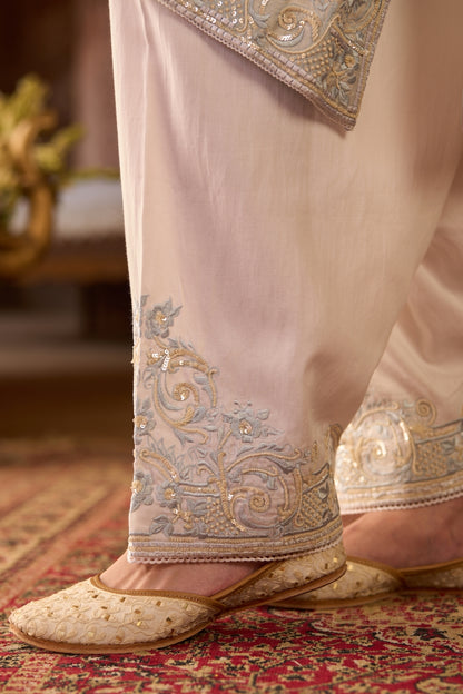 Hani - Daisy Ivory With Blue A-line Kurta With Salwar And Dupatta