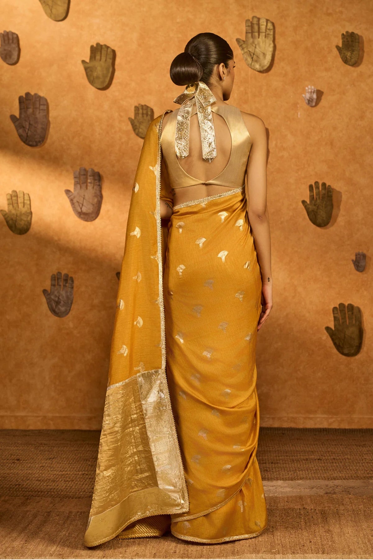 OCHRE TEA BLOSSOM SAREE