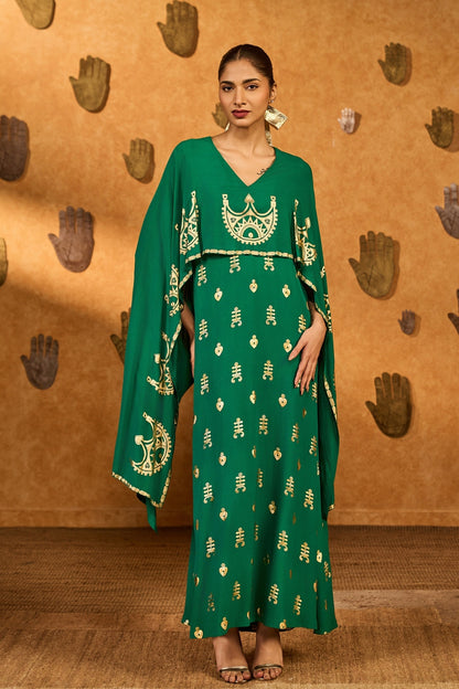 Green Lunar Crown Kaftan
