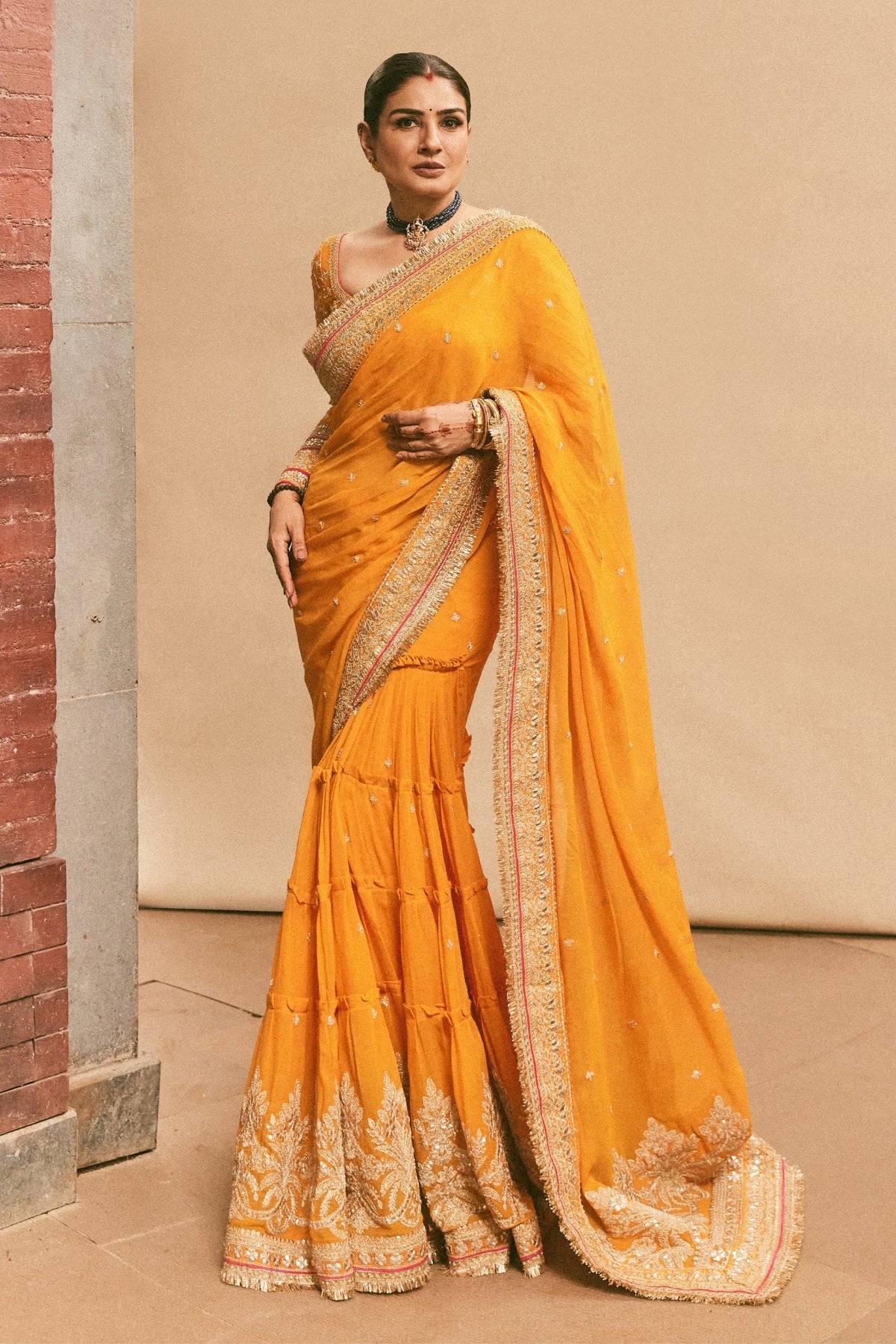 Raveena Tandon in Dilruba Saree Set