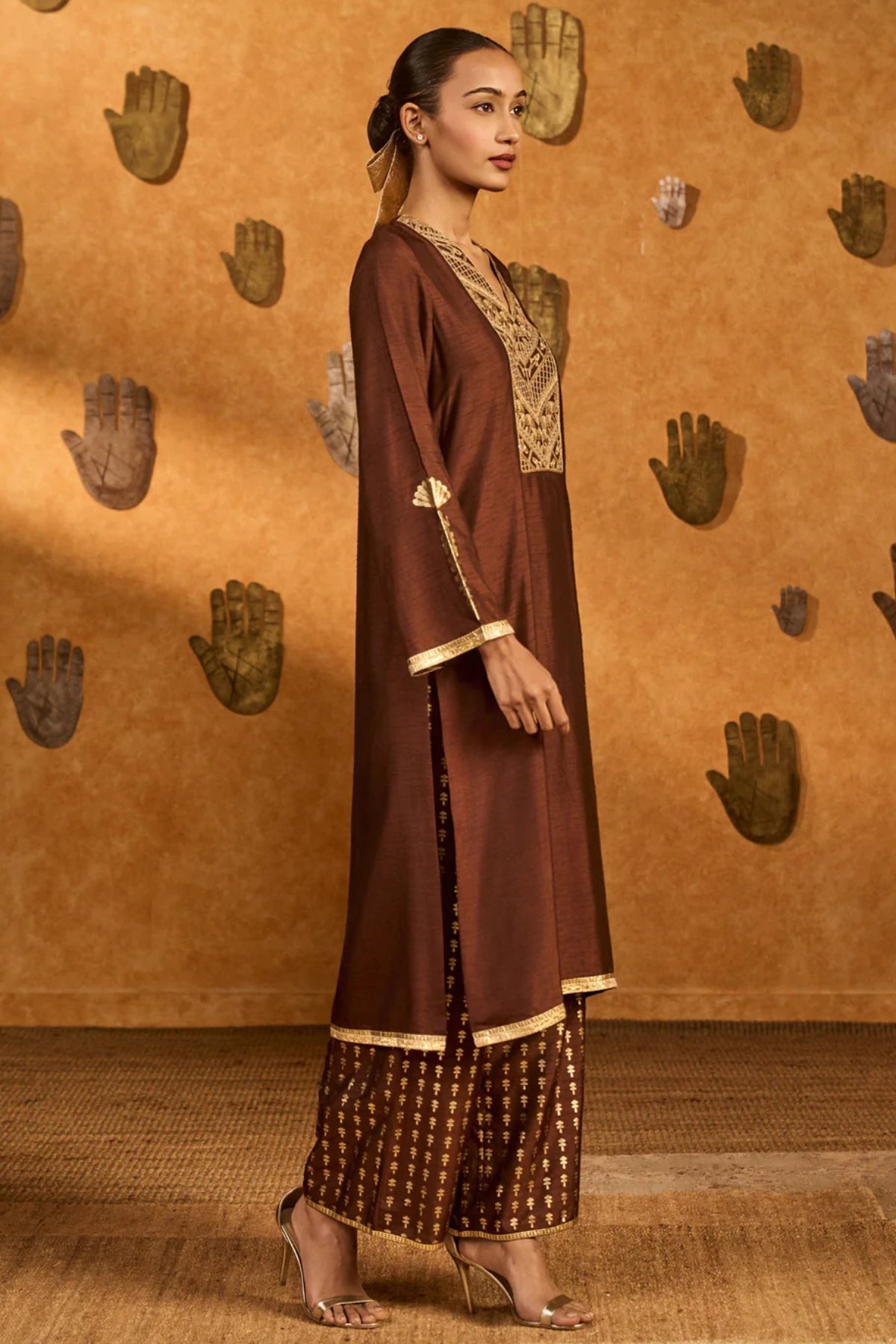 Sepia Cherry Vine Kurta Set