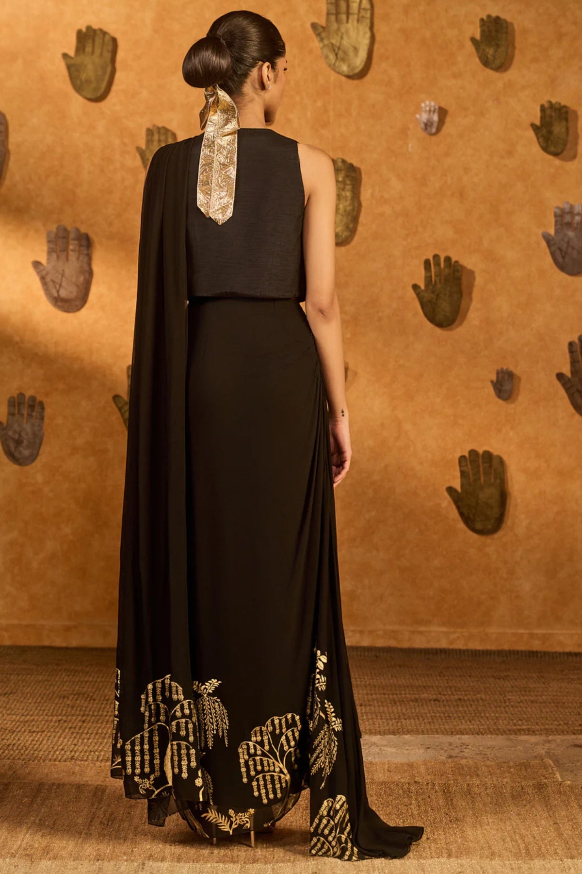 Black Zen Stitched Saree