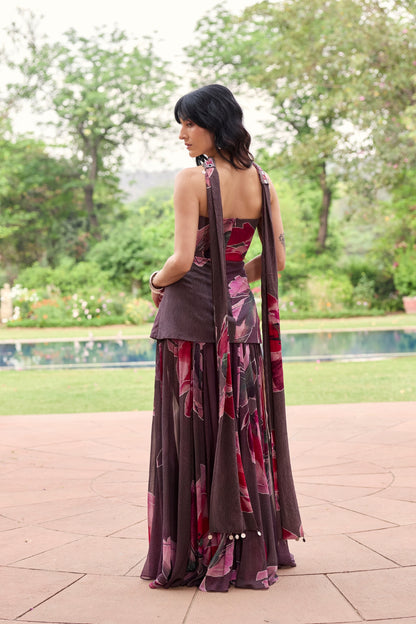 PLUMICIOUS FLORAL CORSET DRESS