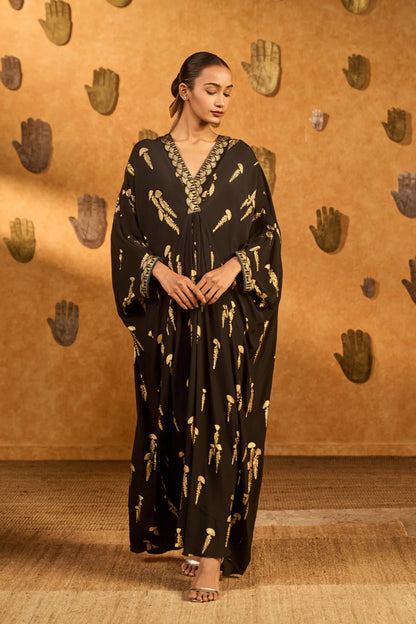 Black Cherry Vine Kaftan