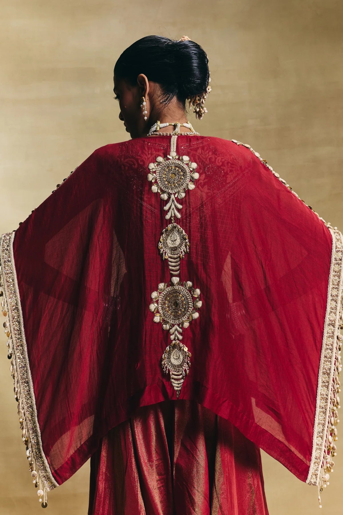 Lovely blouse with cape and draped skirt